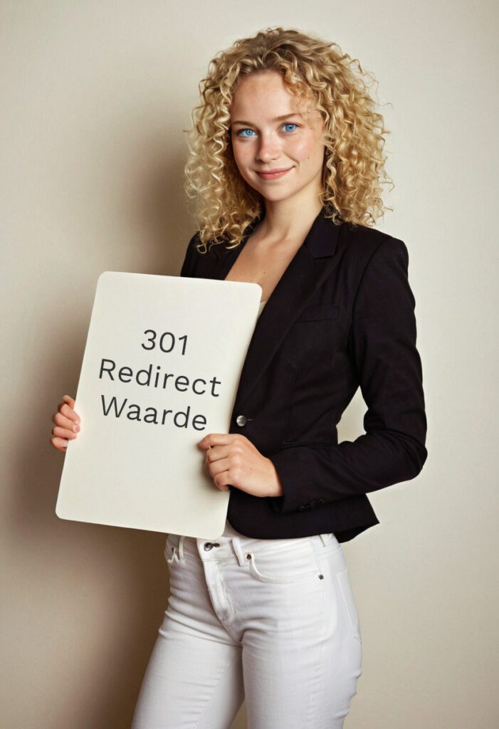 een vrouw die de vraag stelt wat de seo waarde is van een 301 redirect